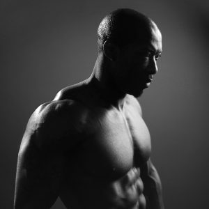 black and white fitness portrait