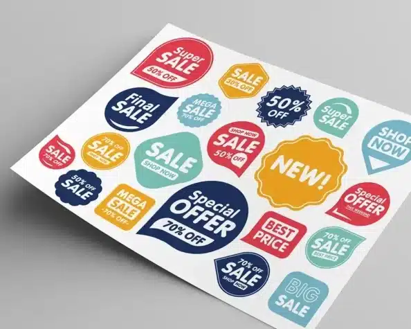 branded stickers giveaway idea at trade show