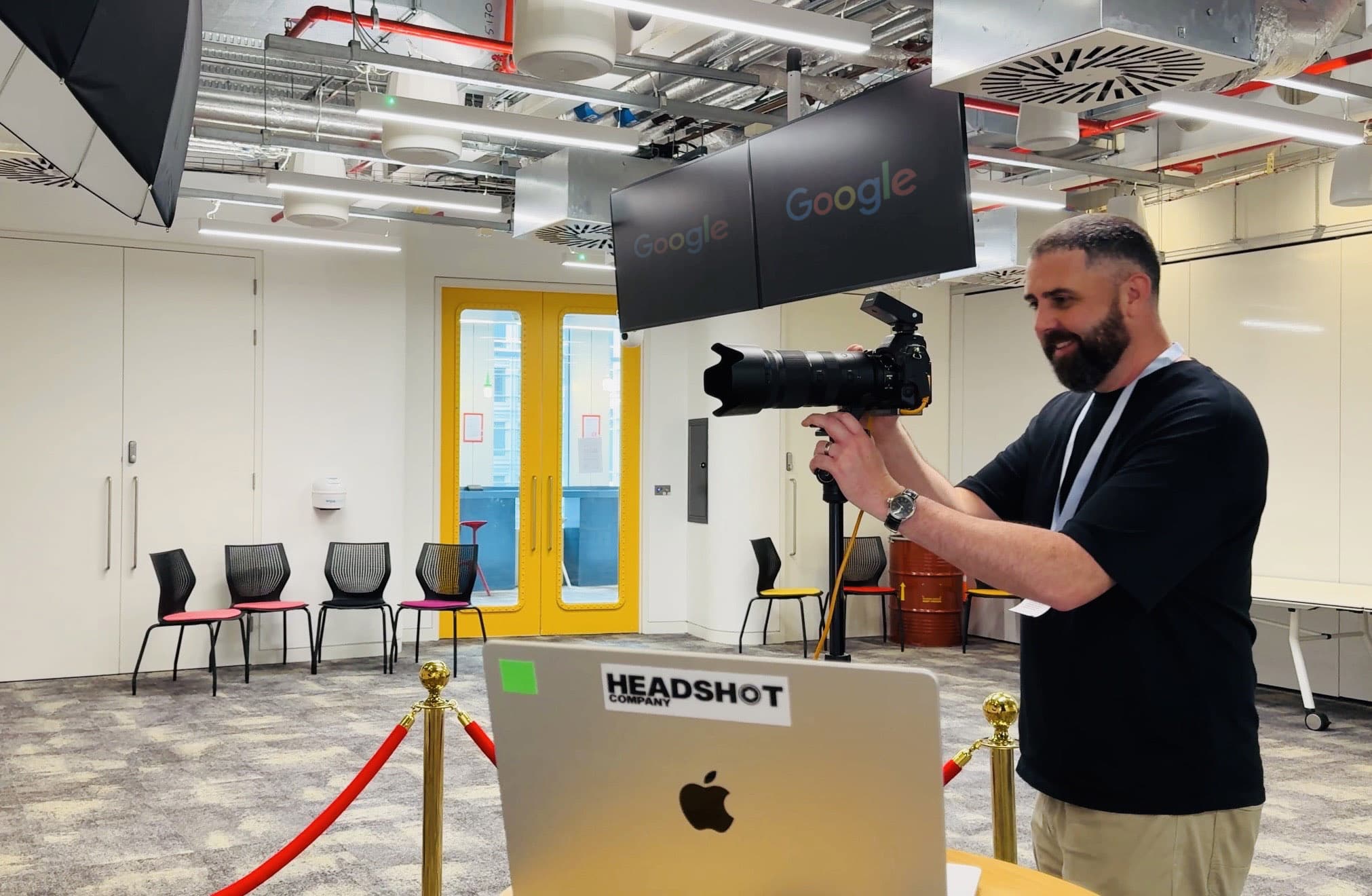 Shooting staff headshots at Google's offices in London Shooting staff headshots at Google's offices in London